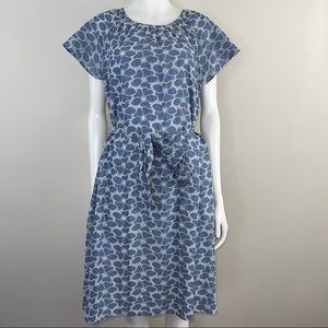 Draper James Embroidered Chambray Popover Dress